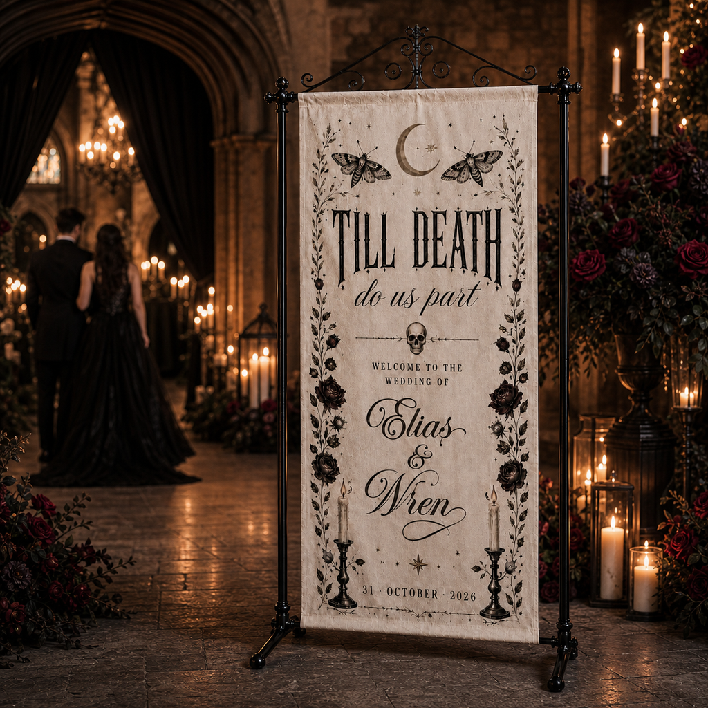 Personalized Gothic Halloween Wedding Banner