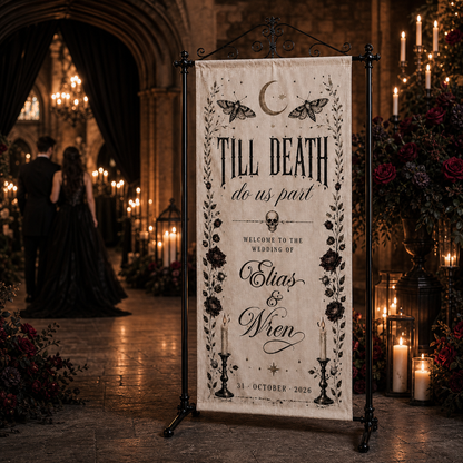 Personalized Gothic Halloween Wedding Banner