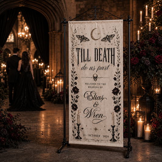 Personalized Gothic Halloween Wedding Banner