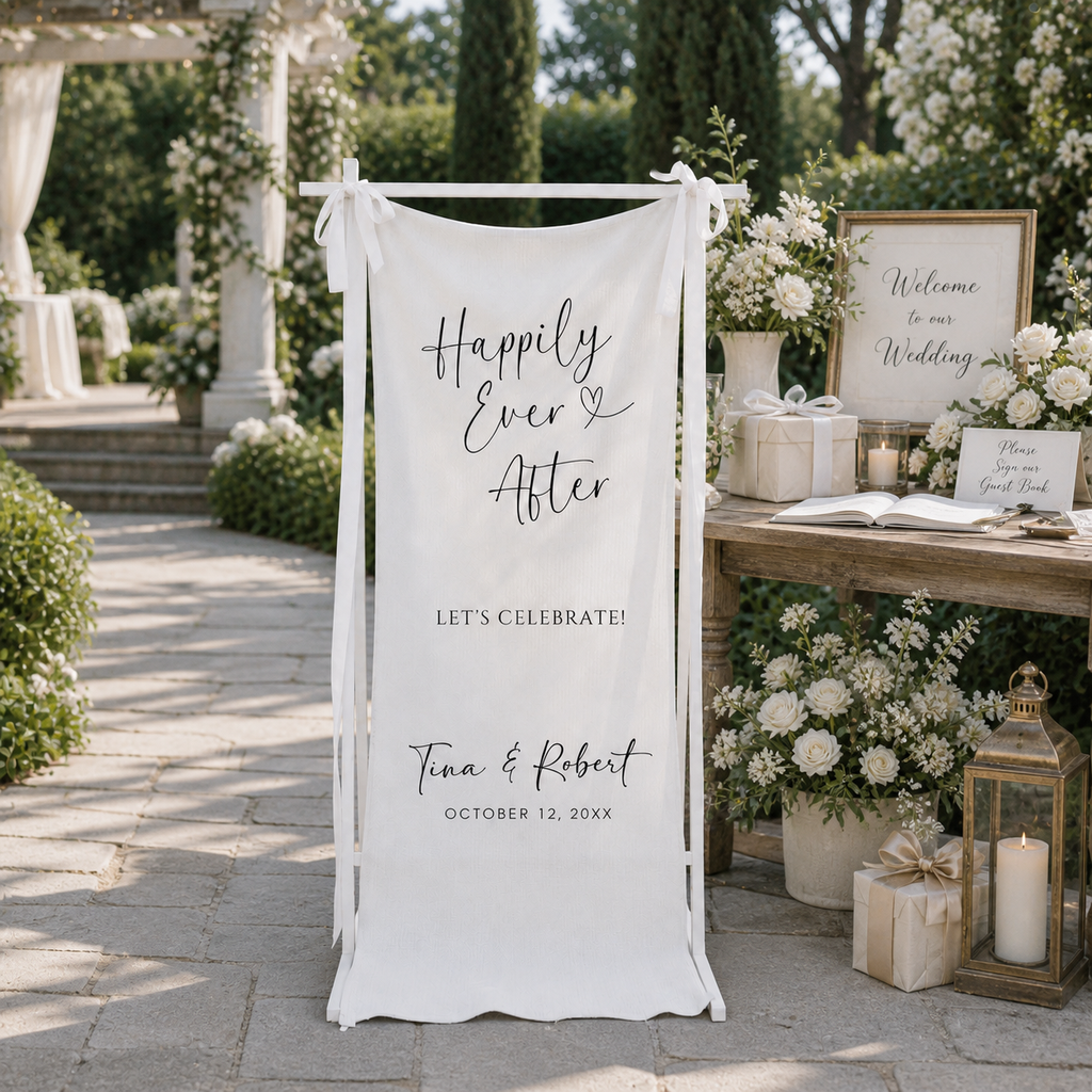 Personalized Happily Ever After Wedding Welcome Sign