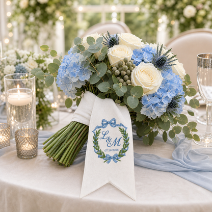 Personalized Embroidered Bridal Bouquet Sash