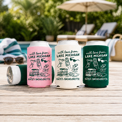Personalized Bachelorette Can Coolers