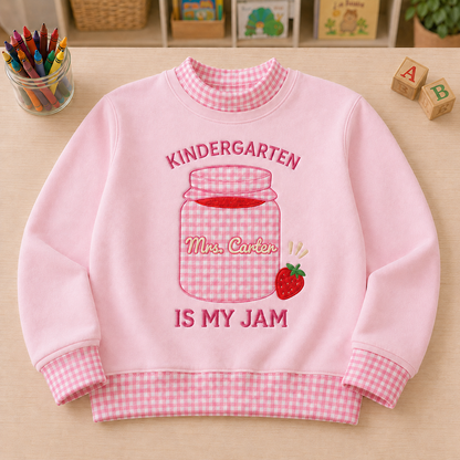 Playful Personalized Jam Jar Pullover for Kindergarten Teachers