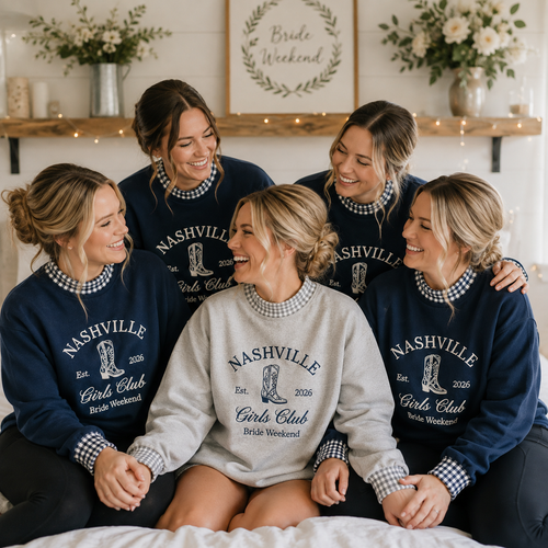 Personalized Girls Club Bachelorette Gingham Sweatshirt