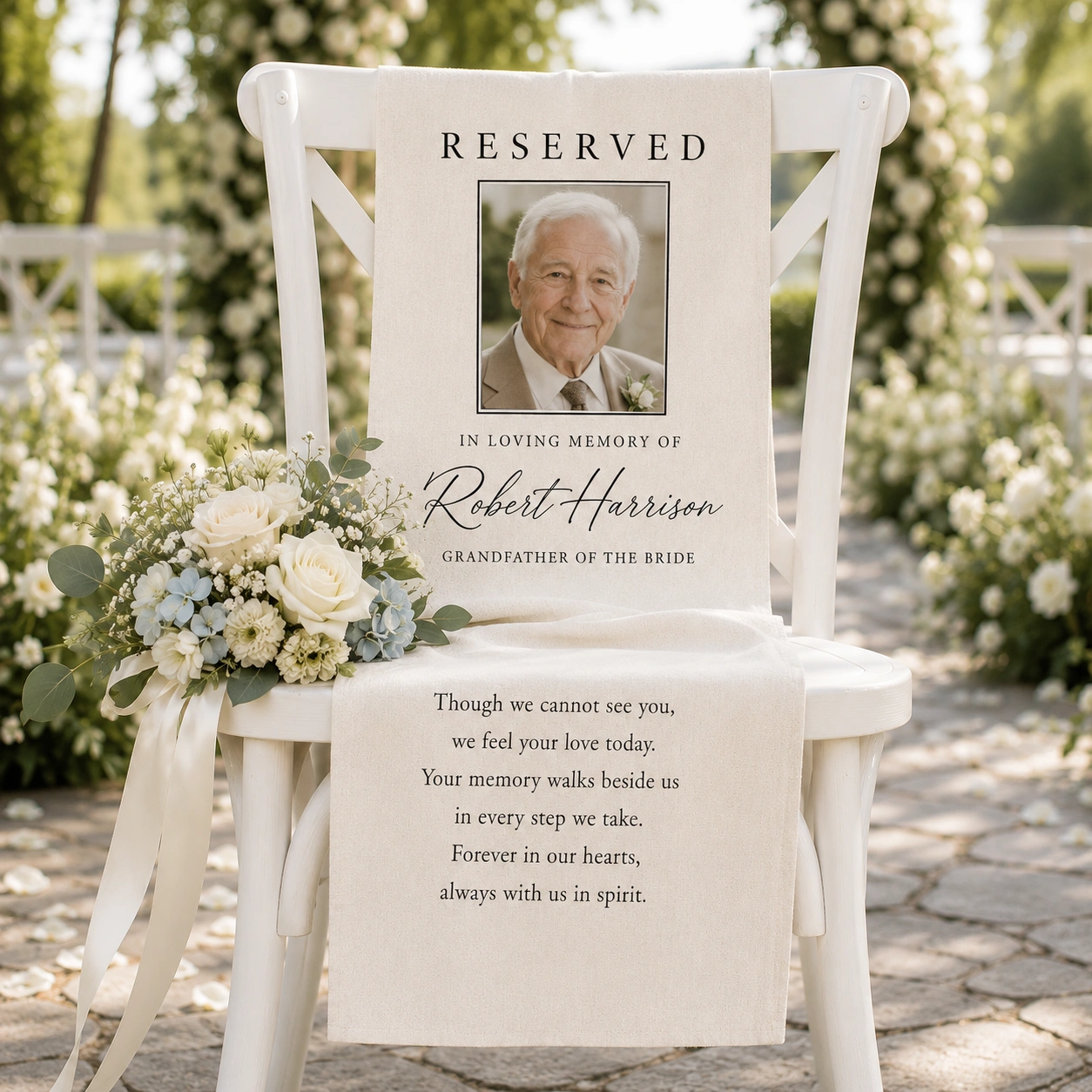 Personalized Memorial Wedding Chair Sign