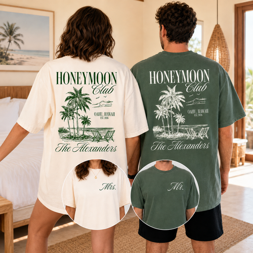 Personalized Honeymoon Club Couple Shirts