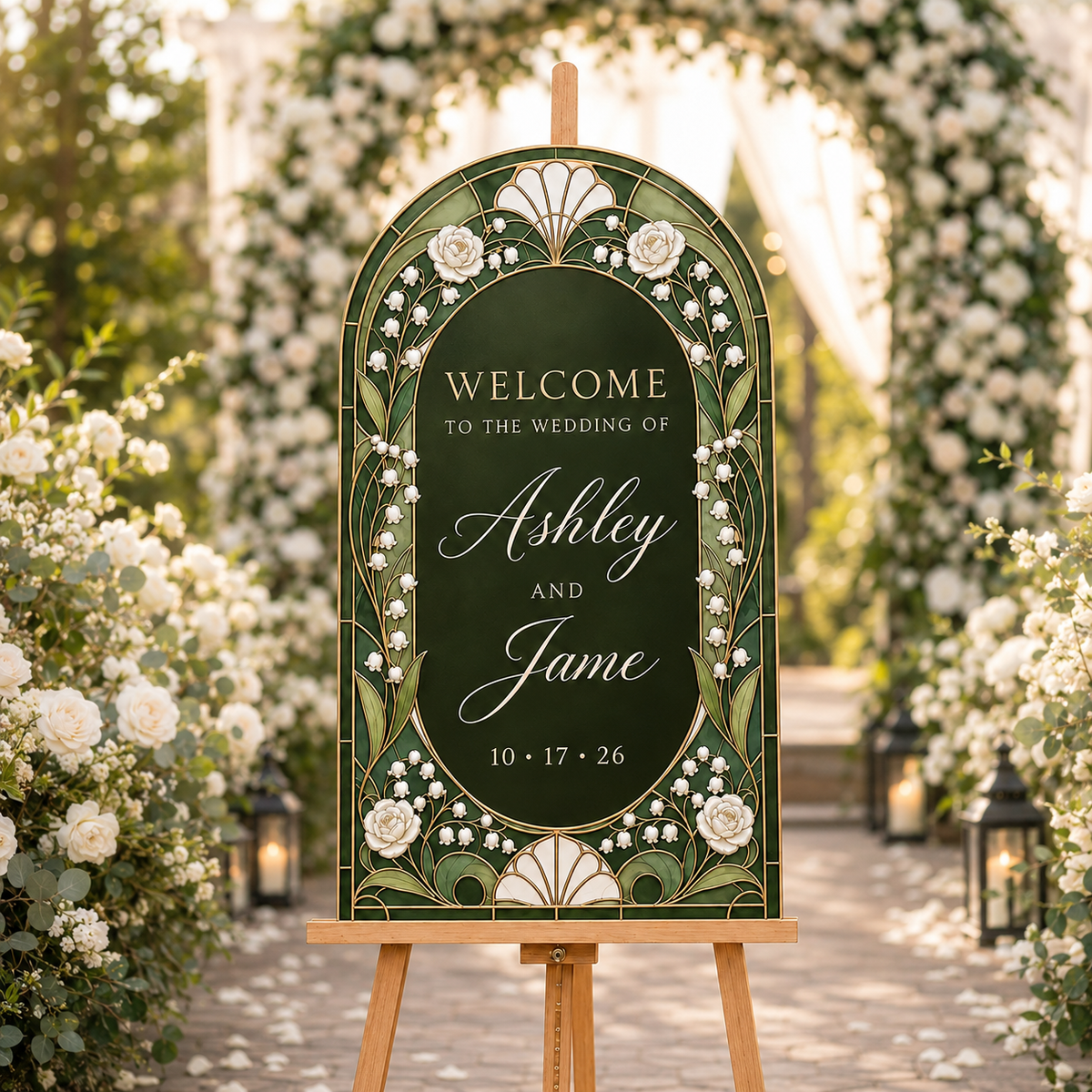 Personalized Art Nouveau Wedding Welcome Sign