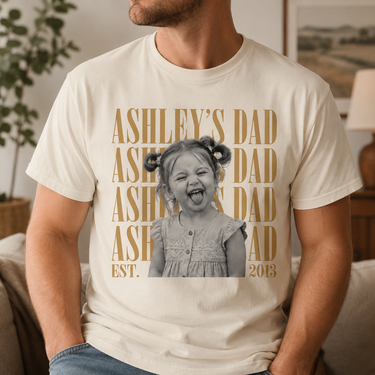 Personalized Dad Vintage Photo Shirt