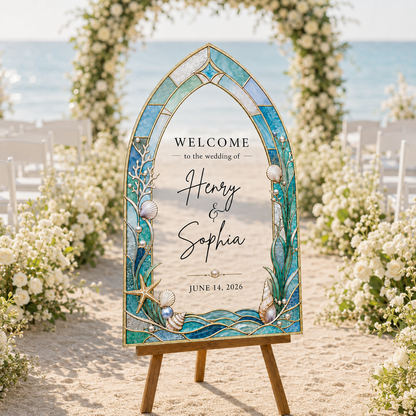 Personalized Acrylic Beach Wedding Welcome Sign