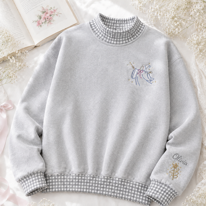 Whimsical Personalized Fairy Godmother Sweatshirt Custom Sleeve Name