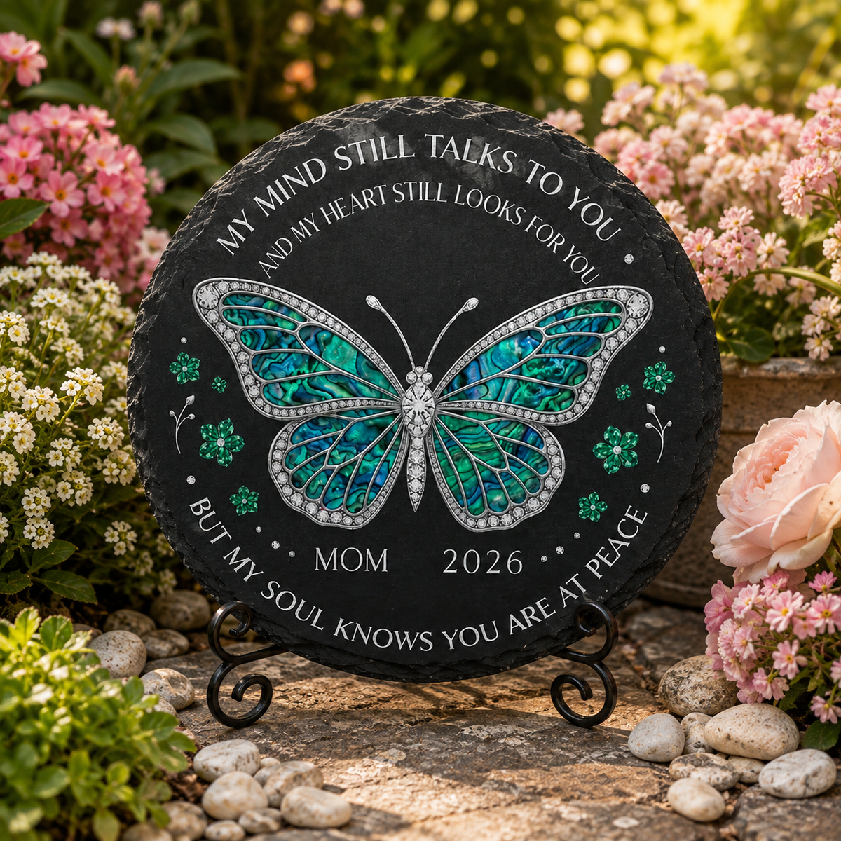 Personalized Butterfly Memorial Garden Stone