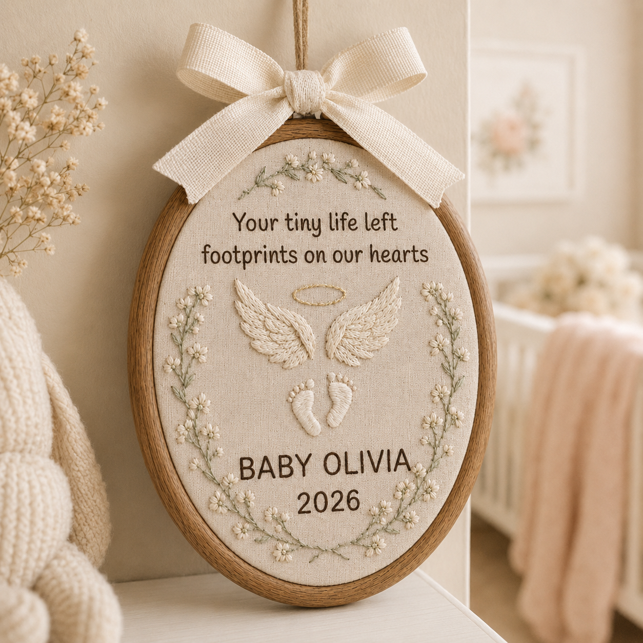 Personalized Baby Memorial Embroidery Hoop