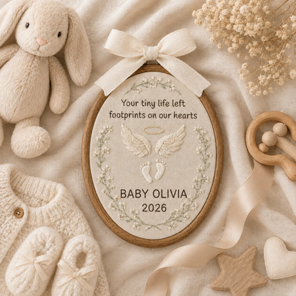 Personalized Baby Memorial Embroidery Hoop