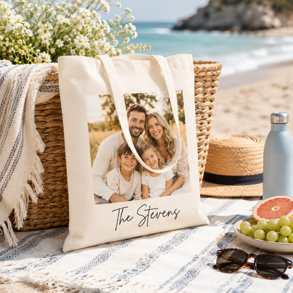 Personalized Photo Canvas Tote Bag