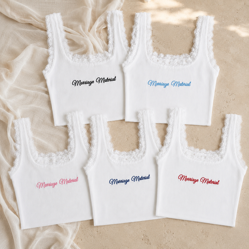 Personalized Embroidered Lace Tank Top