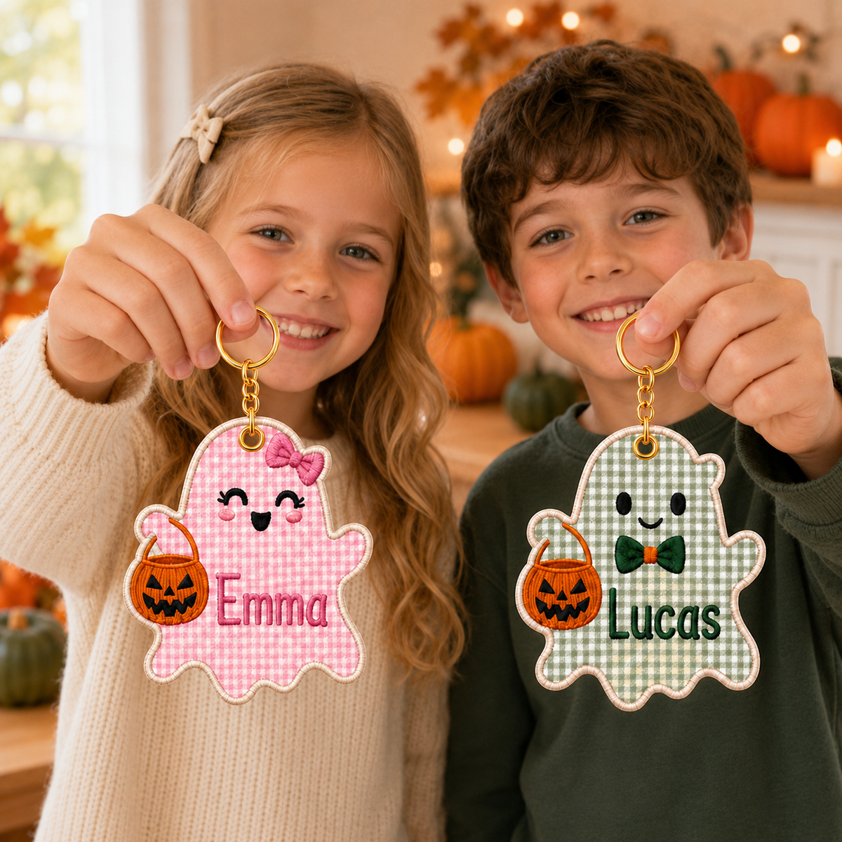 Personalized Halloween Ghost Keychain