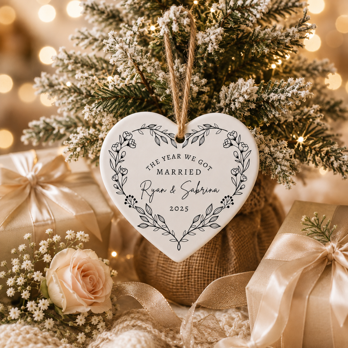 Personalized First Christmas Married Ornament