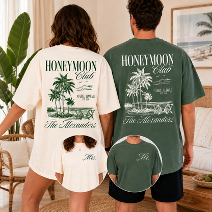 Personalized Honeymoon Club Couple Shirts