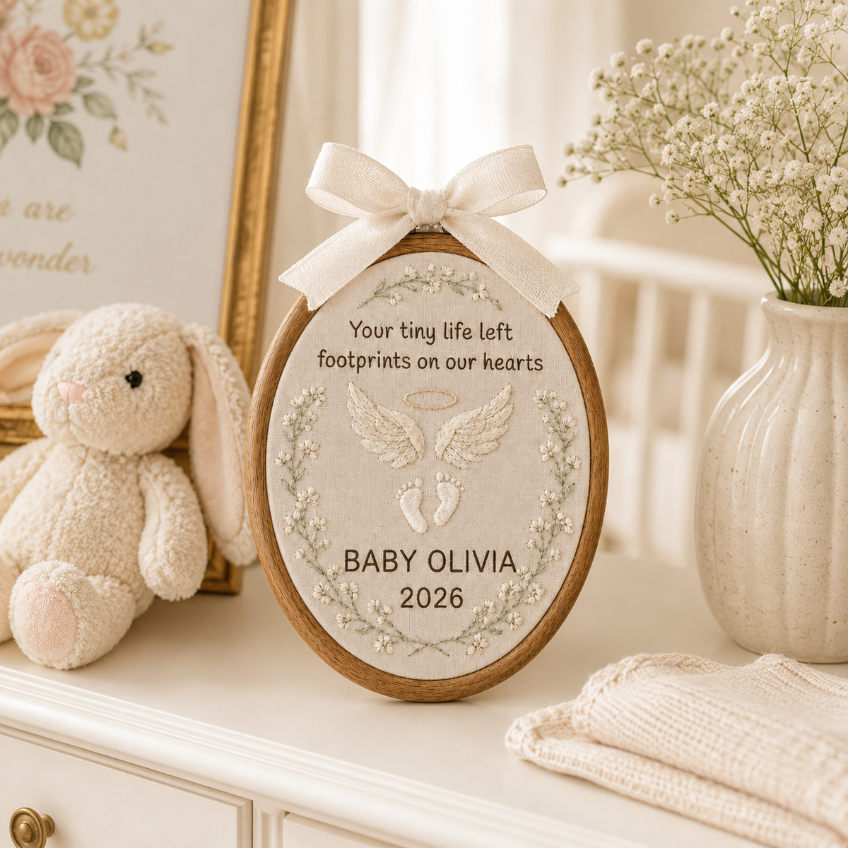 Personalized Baby Memorial Embroidery Hoop