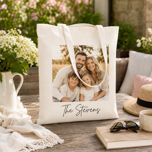 Personalized Photo Canvas Tote Bag