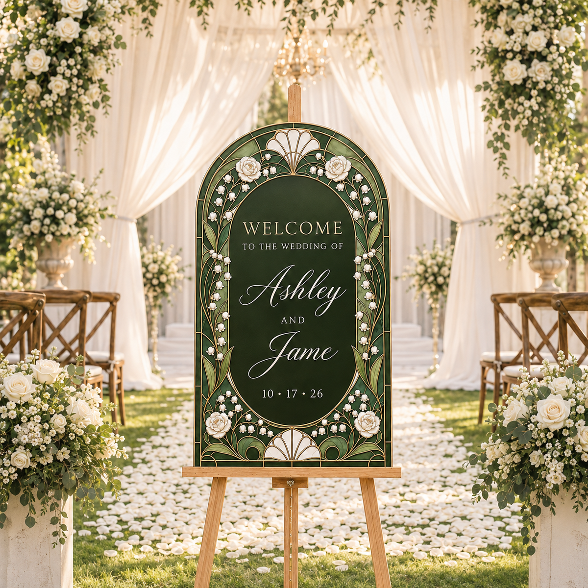 Personalized Art Nouveau Wedding Welcome Sign