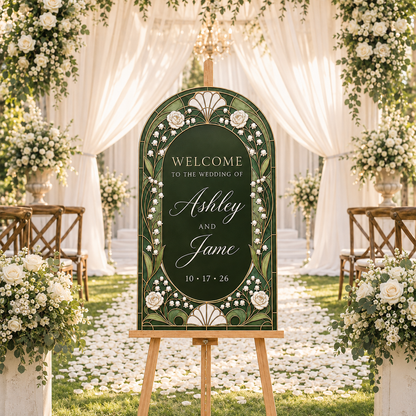 Personalized Art Nouveau Wedding Welcome Sign