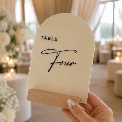 Personalized Modern Arch Acrylic Wedding Table Number