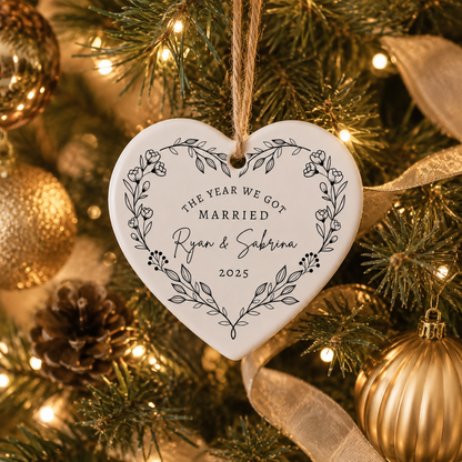 Personalized First Christmas Married Ornament