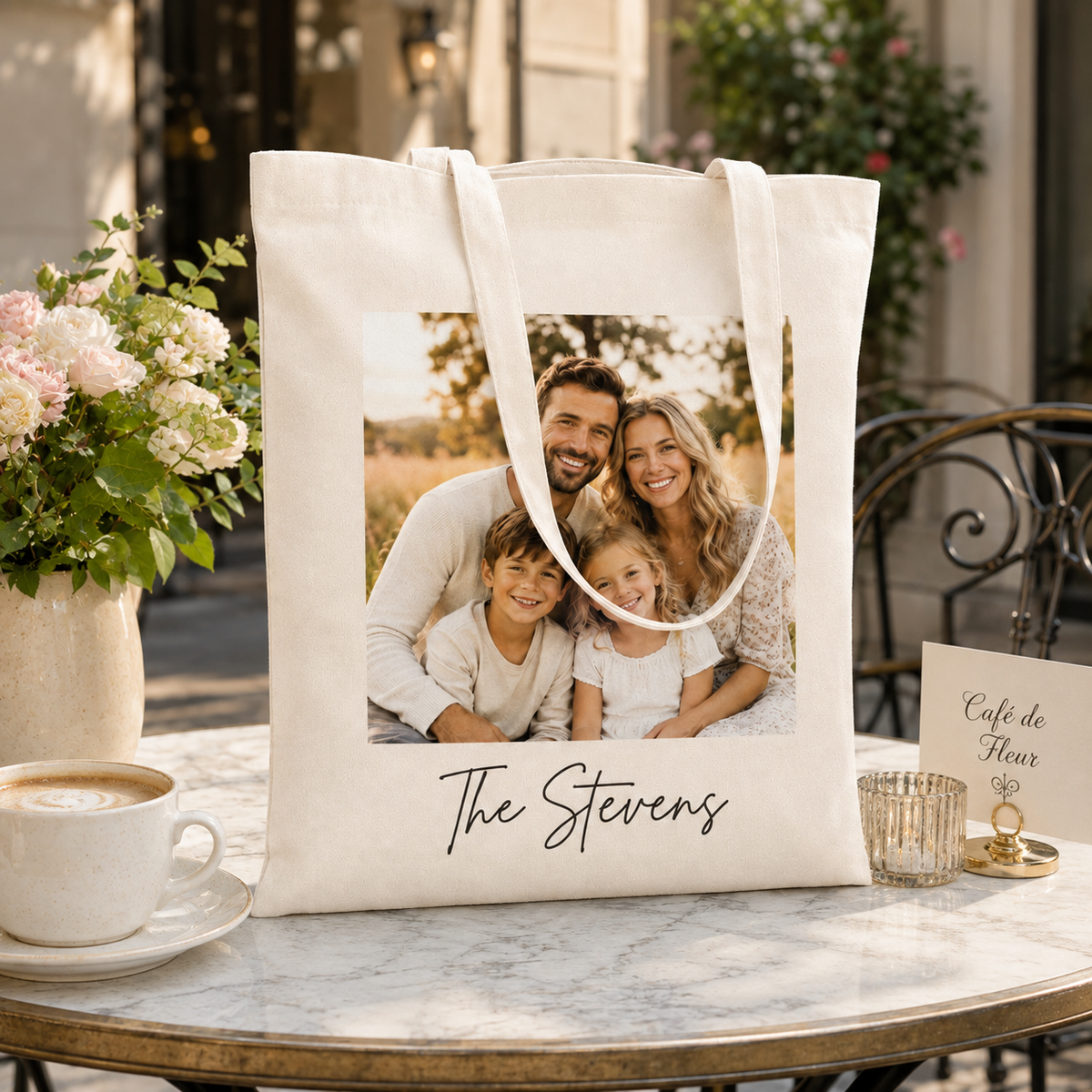Personalized Photo Canvas Tote Bag
