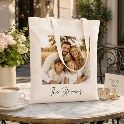 Personalized Photo Canvas Tote Bag