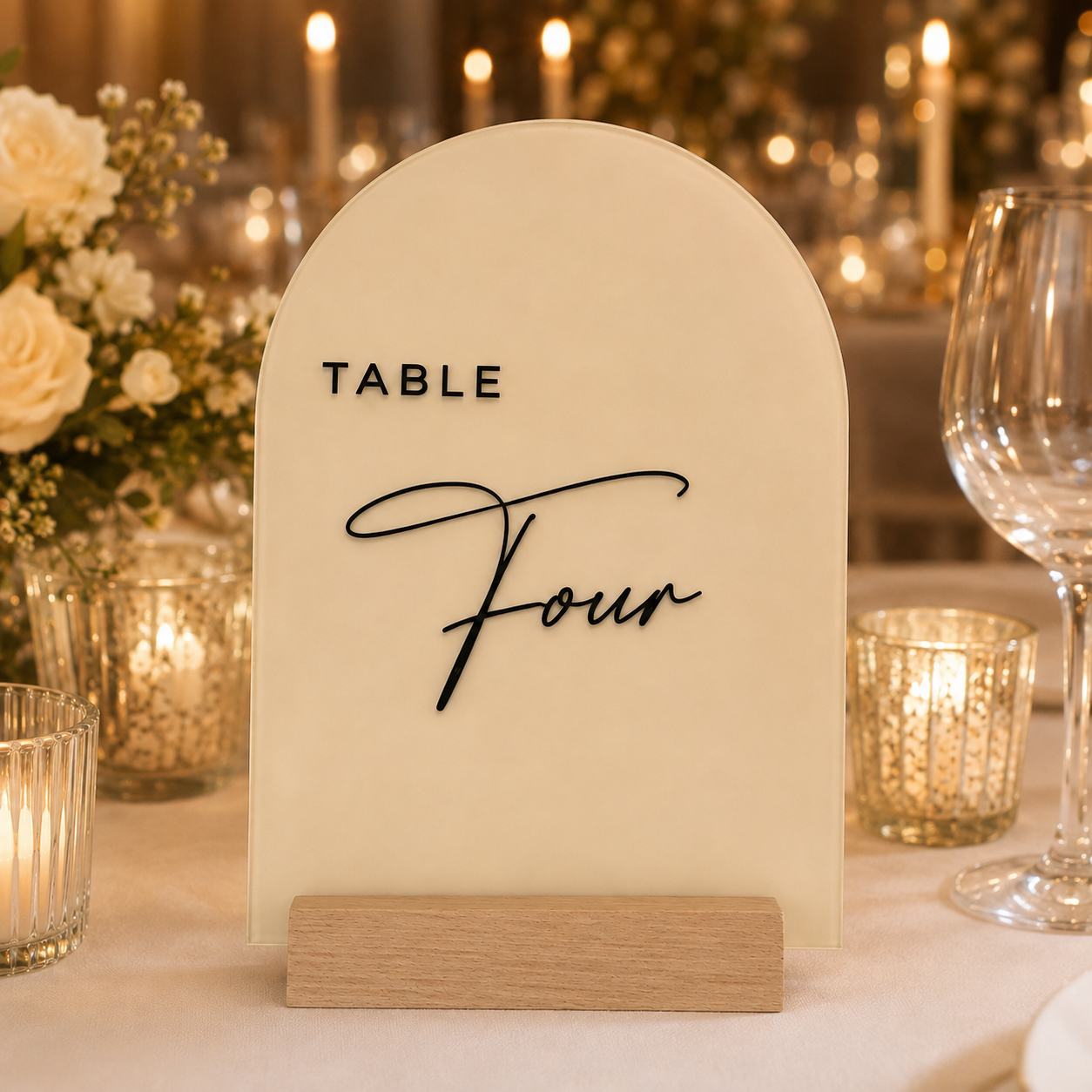 Personalized Modern Arch Acrylic Wedding Table Number