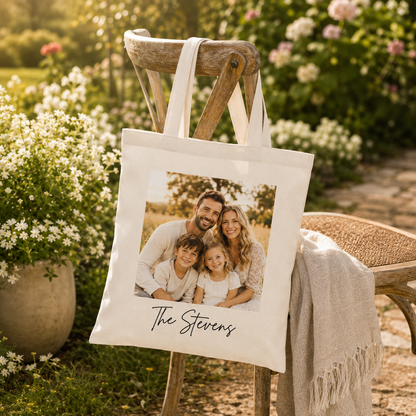 Personalized Photo Canvas Tote Bag