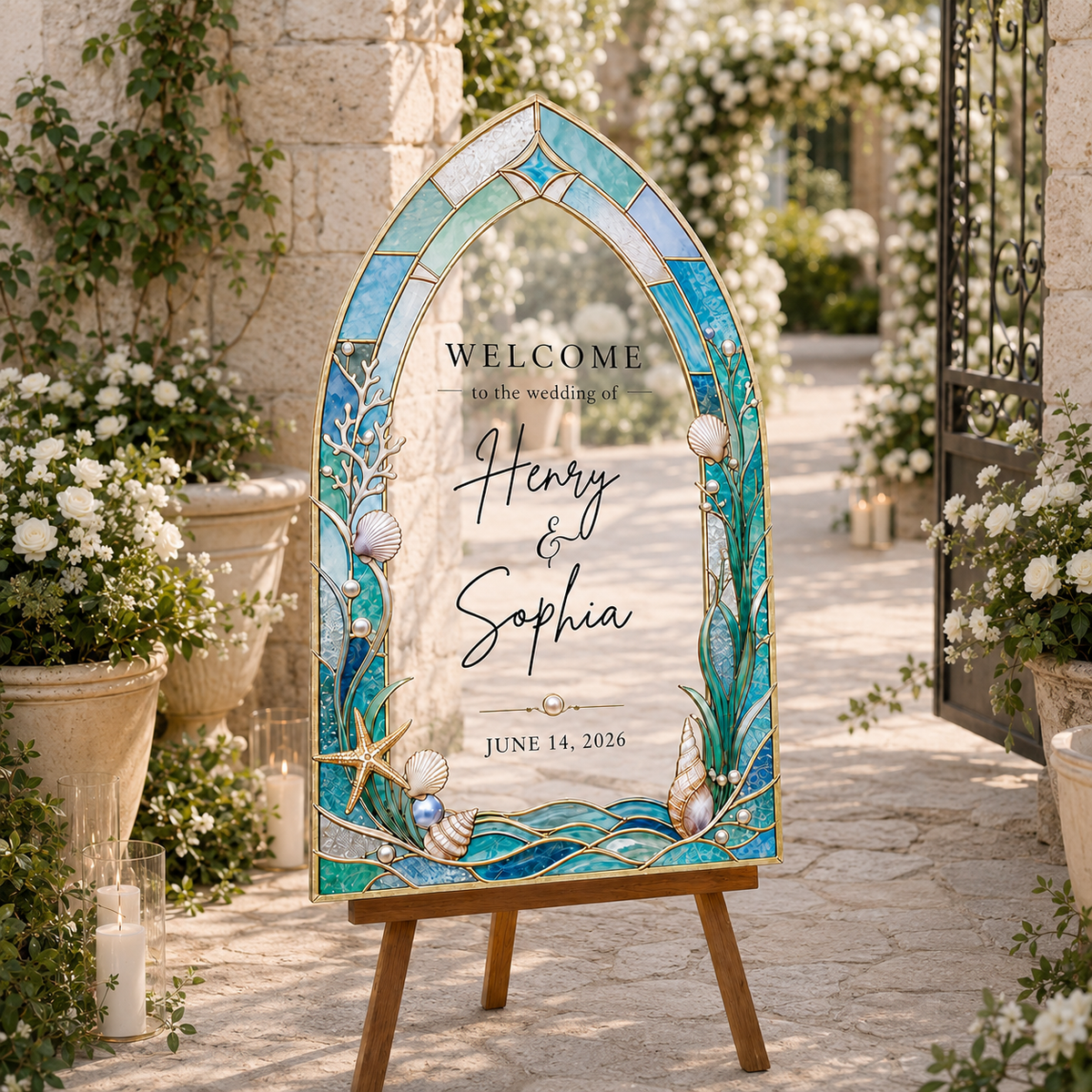 Personalized Acrylic Beach Wedding Welcome Sign