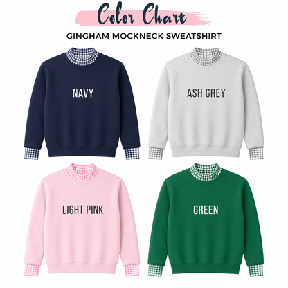Cute Gingham Sweatshirt for Teachers with Personalized Name Sleeve