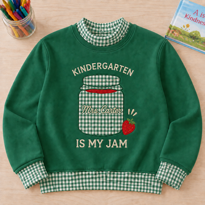 Playful Personalized Jam Jar Pullover for Kindergarten Teachers