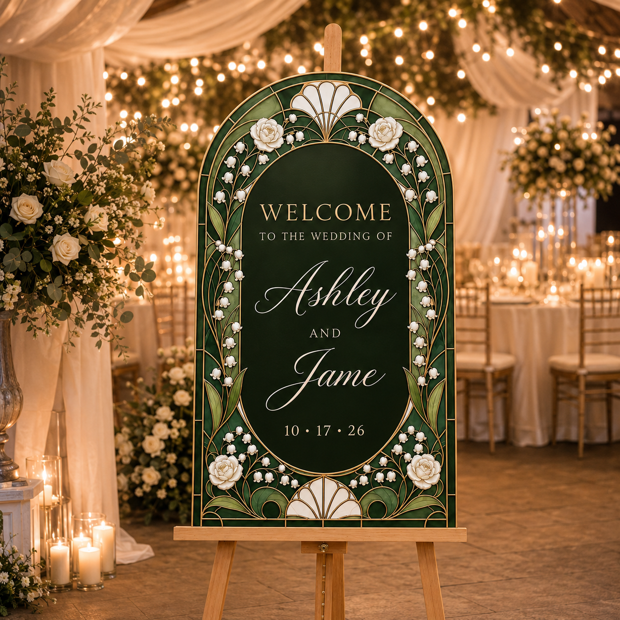 Personalized Art Nouveau Wedding Welcome Sign