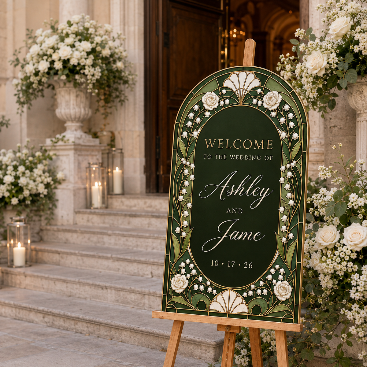 Personalized Art Nouveau Wedding Welcome Sign