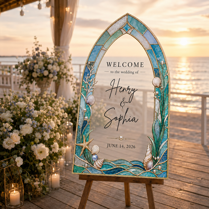 Personalized Acrylic Beach Wedding Welcome Sign
