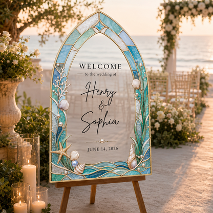 Personalized Acrylic Beach Wedding Welcome Sign