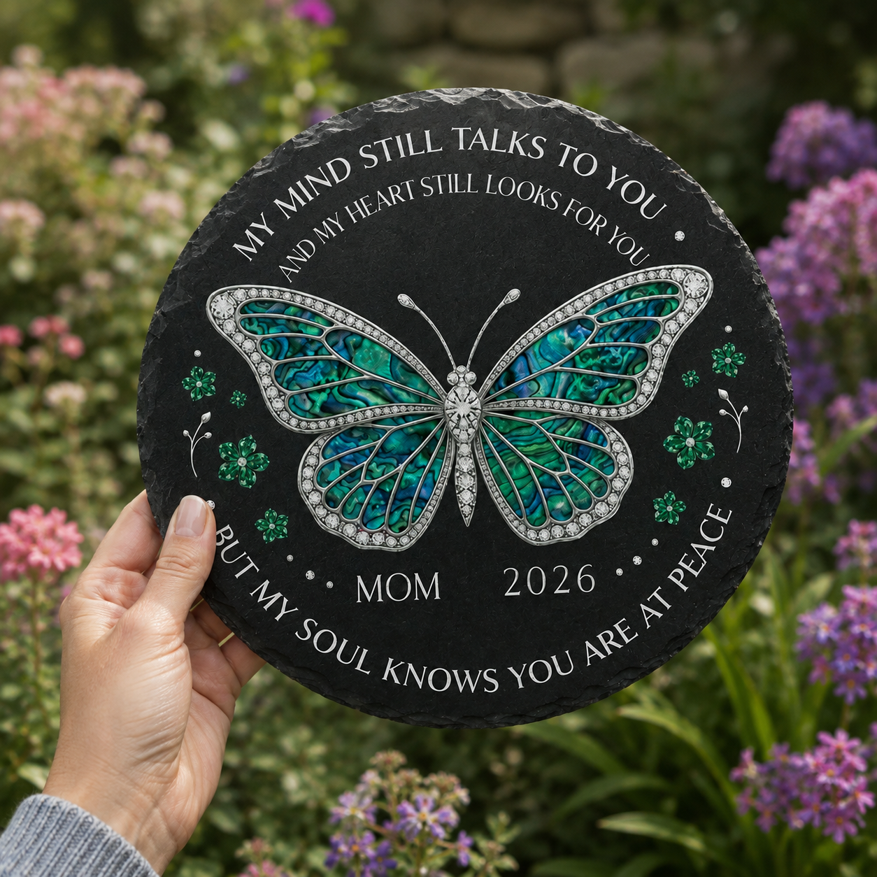 Personalized Butterfly Memorial Garden Stone