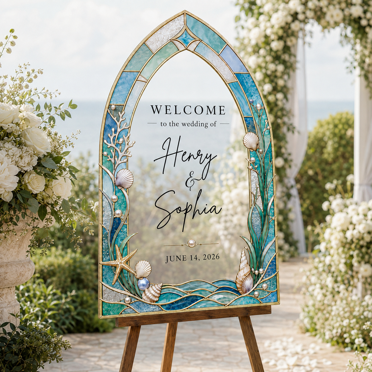 Personalized Acrylic Beach Wedding Welcome Sign