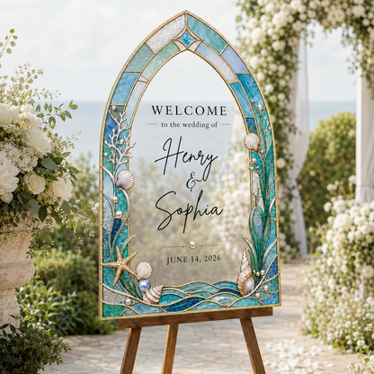 Personalized Acrylic Beach Wedding Welcome Sign