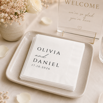 Personalized Wedding Cocktail Napkins