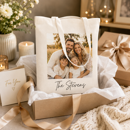 Personalized Photo Canvas Tote Bag