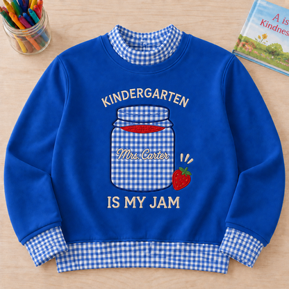 Playful Personalized Jam Jar Pullover for Kindergarten Teachers