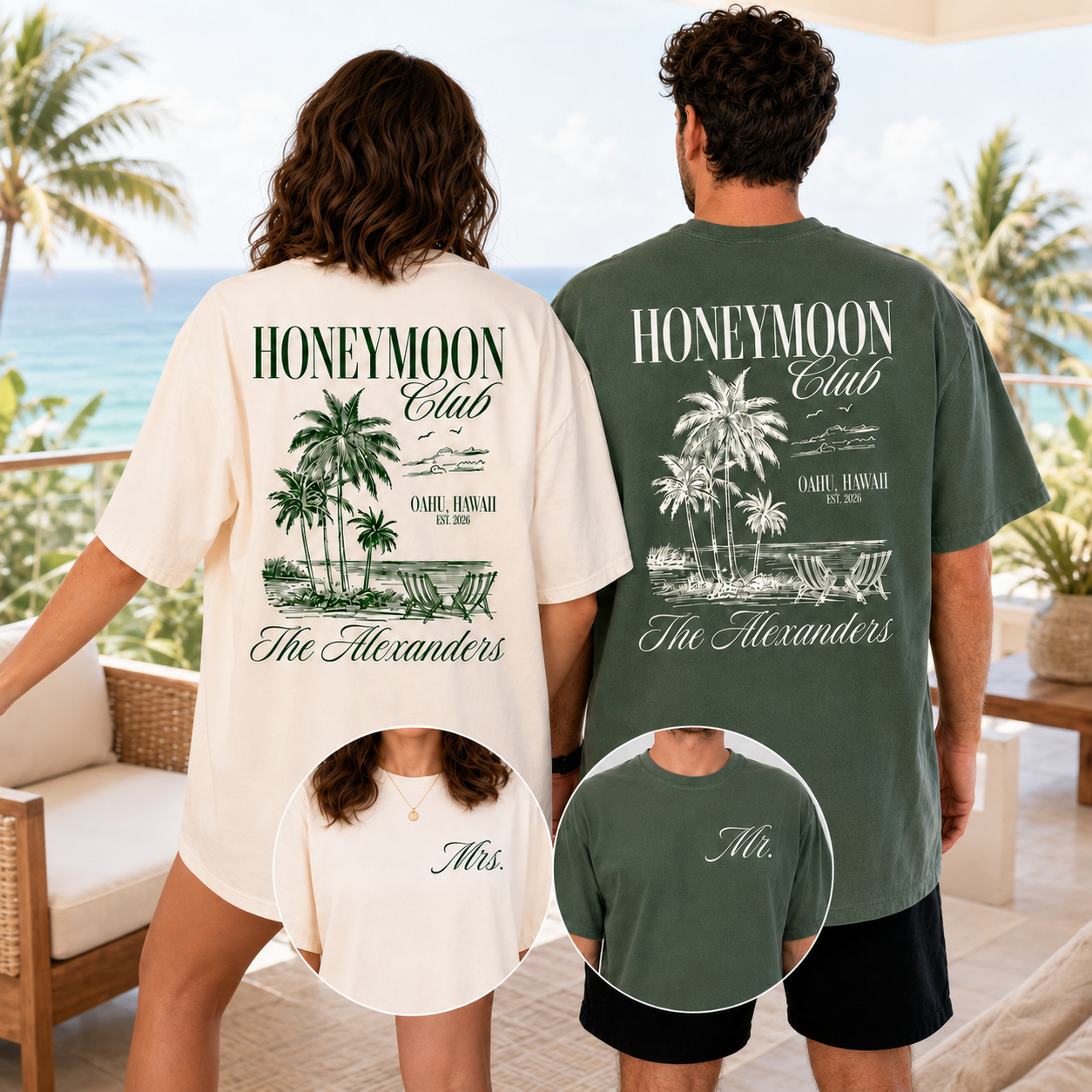 Personalized Honeymoon Club Couple Shirts