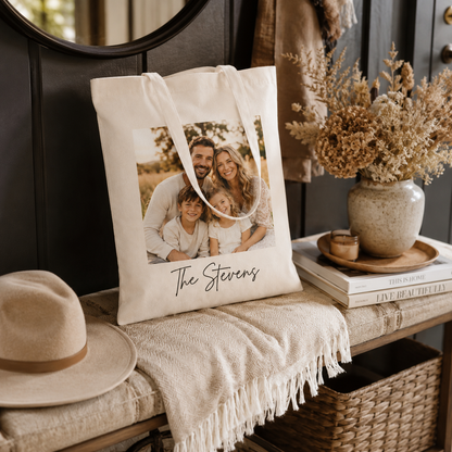 Personalized Photo Canvas Tote Bag
