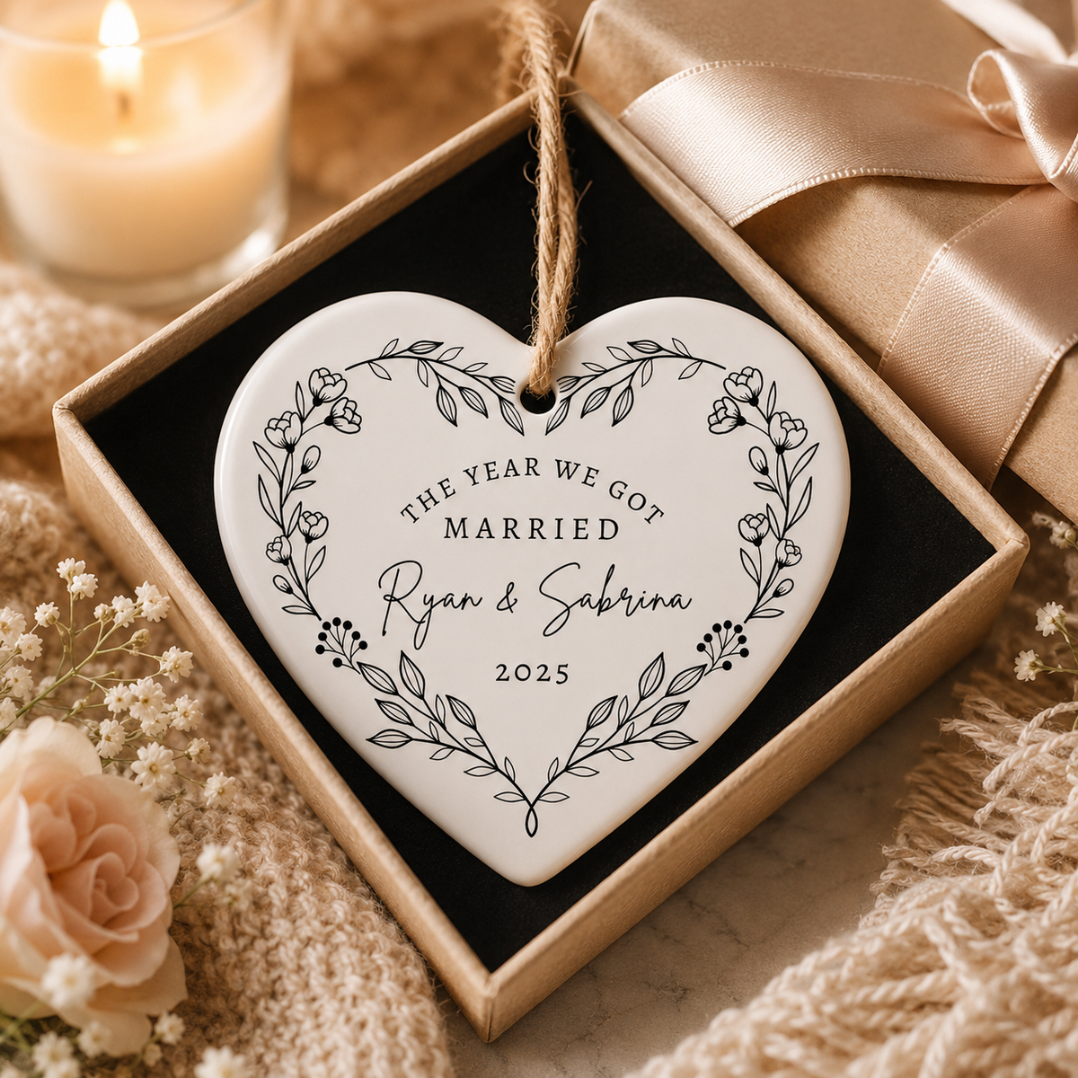 Personalized First Christmas Married Ornament