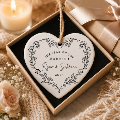 Personalized First Christmas Married Ornament