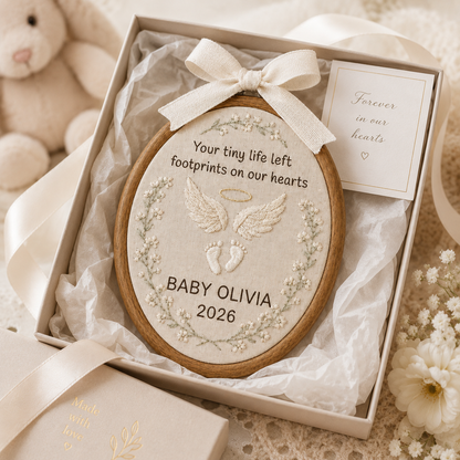 Personalized Baby Memorial Embroidery Hoop
